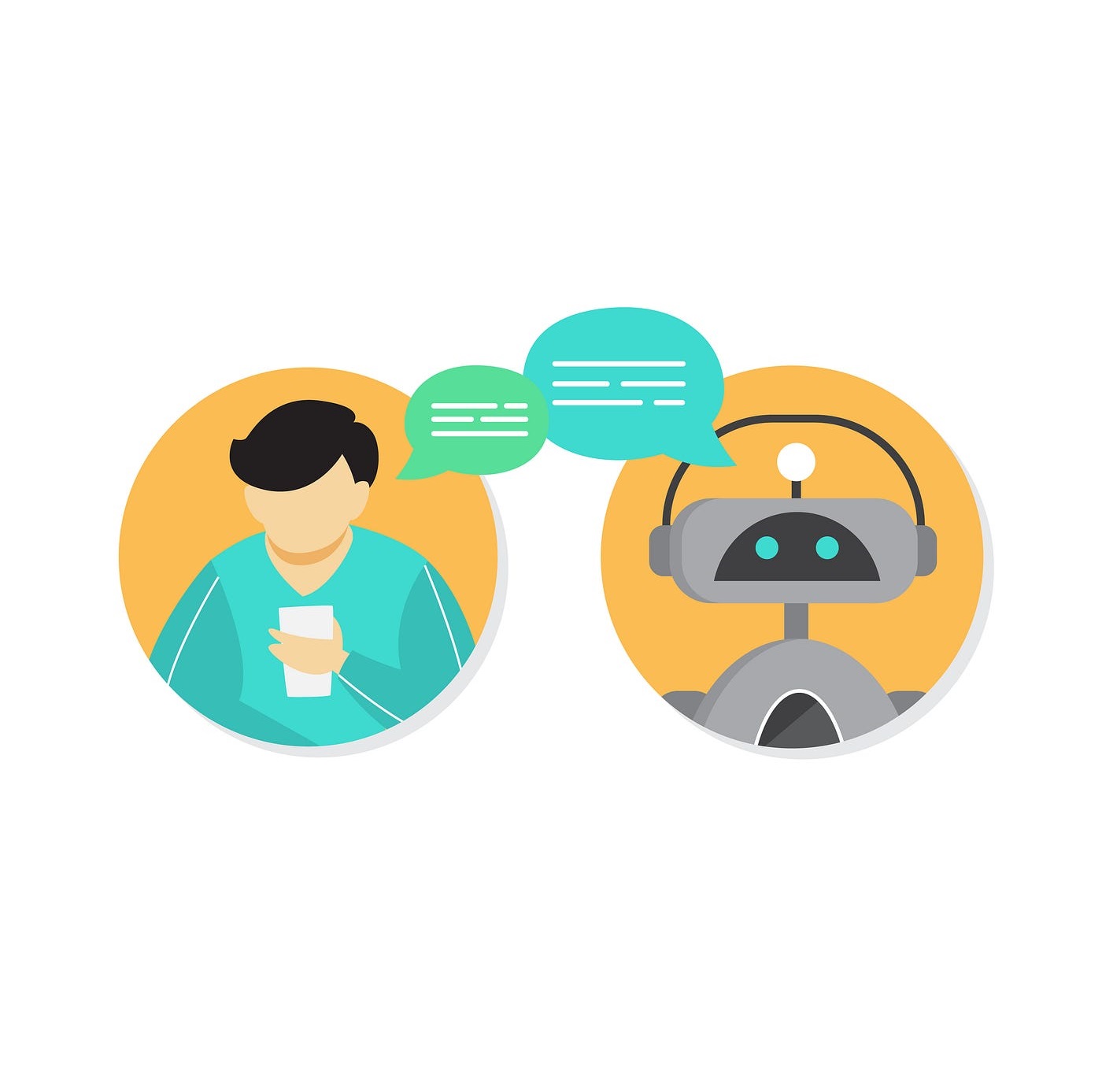 رابط چت یک ربات هوش مصنوعی مکالمه‌ای هوشمند در حال گفتگو با کاربر